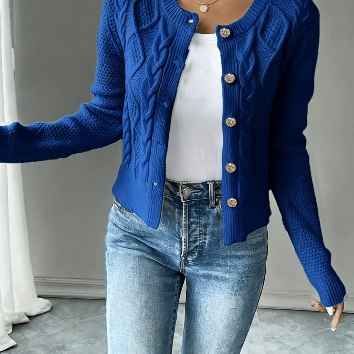 Cecilia | Cable-Knit Button-Front Cardigan