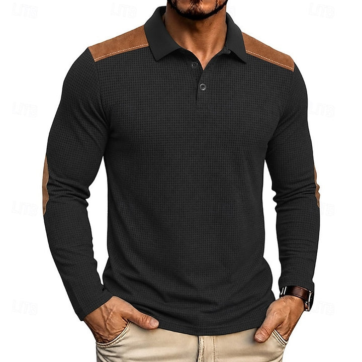 Garrett | Textured Long-Sleeve Polo Shirt