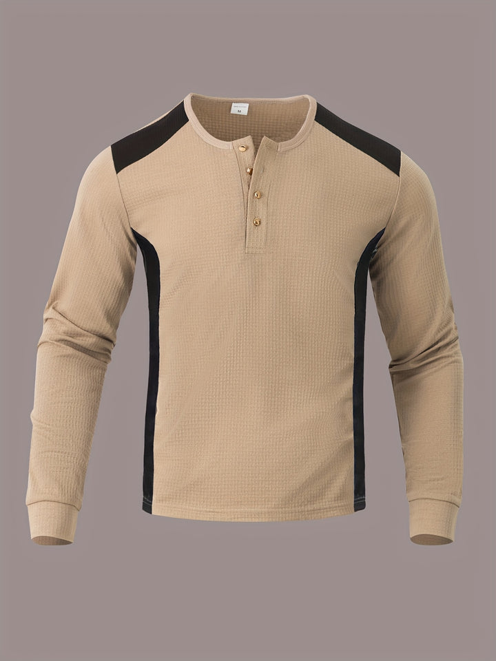 Sawyer | Textured Contrast Henley Shirt