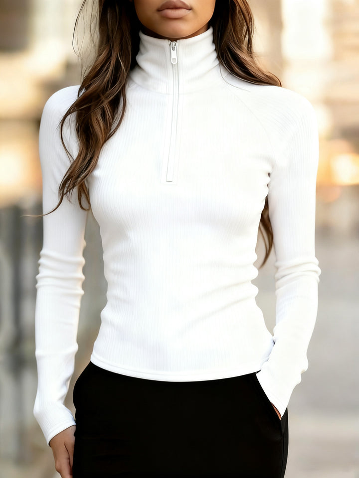 Simone | Sleek High-Neck Zip Top