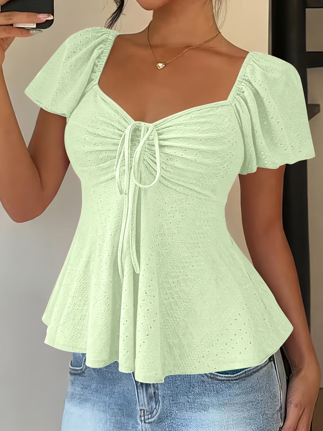 Mariah | Breathable V-Neck Drawstring Top