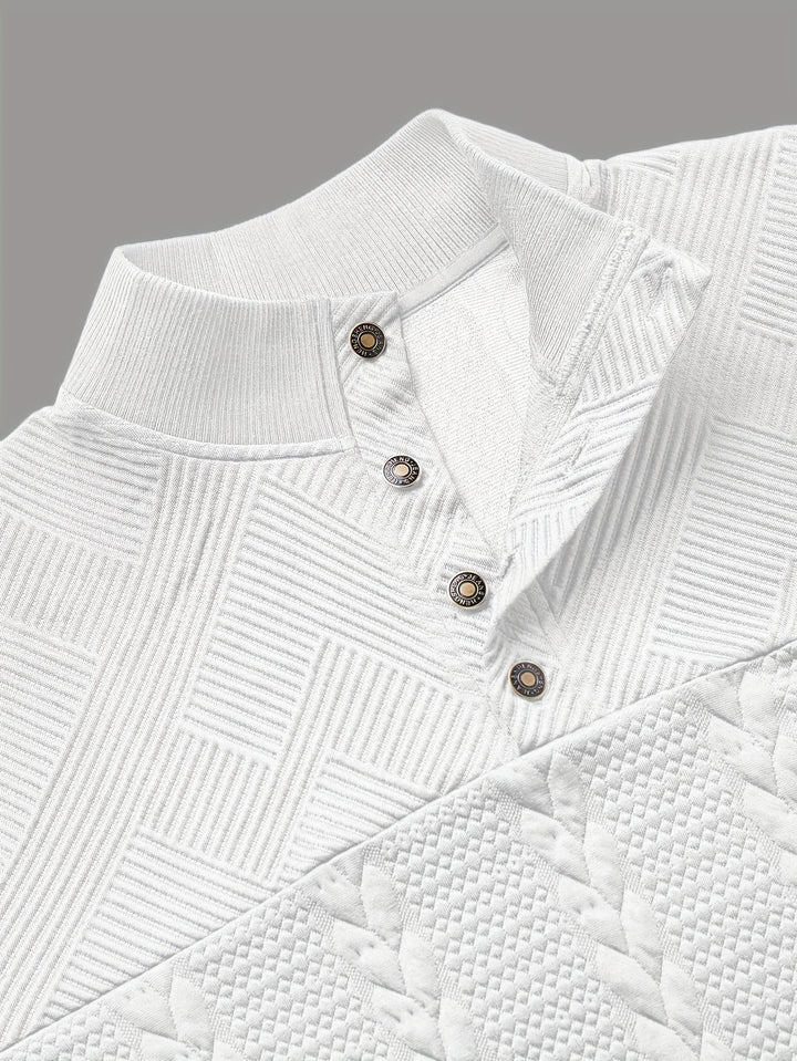 Griffin | Textured Button-Neck Pullover