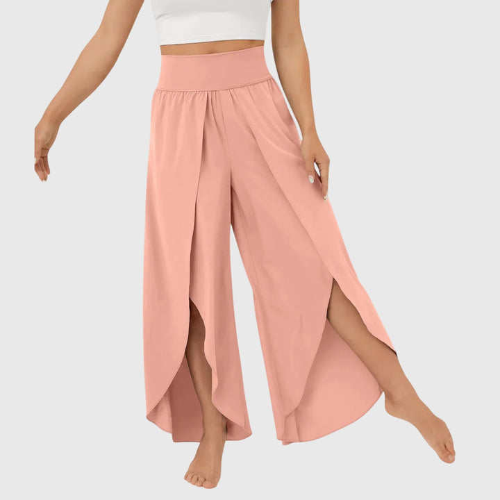 Selene | Flowing Wide-Leg Split Trousers