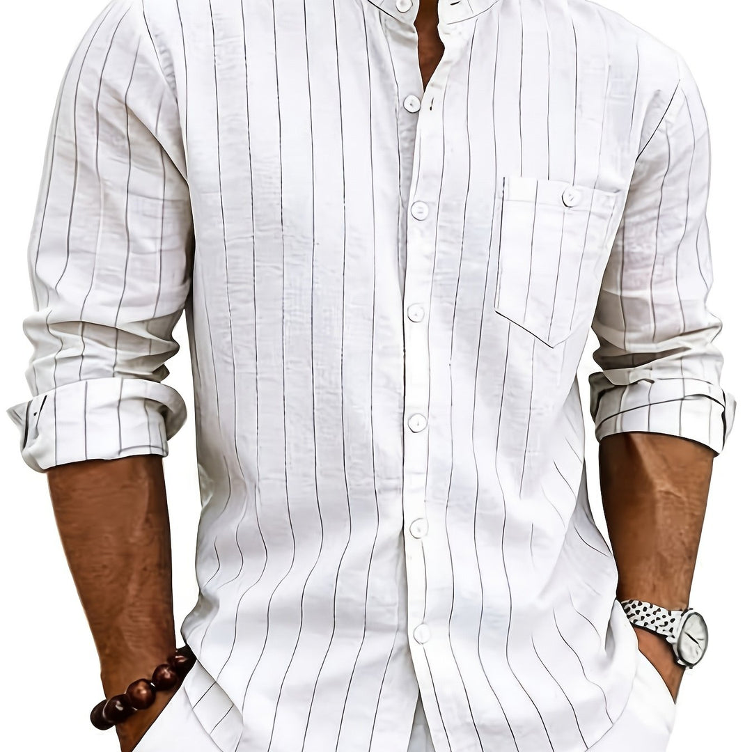 Wesley | Refined Striped Long-Sleeve Shirt