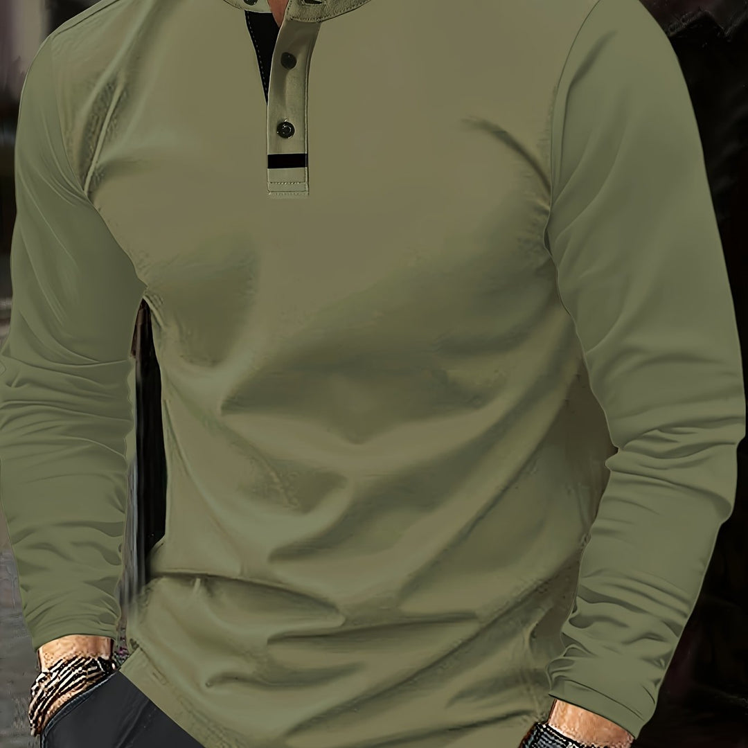 Reginald | Refined Long-Sleeve Henley Shirt