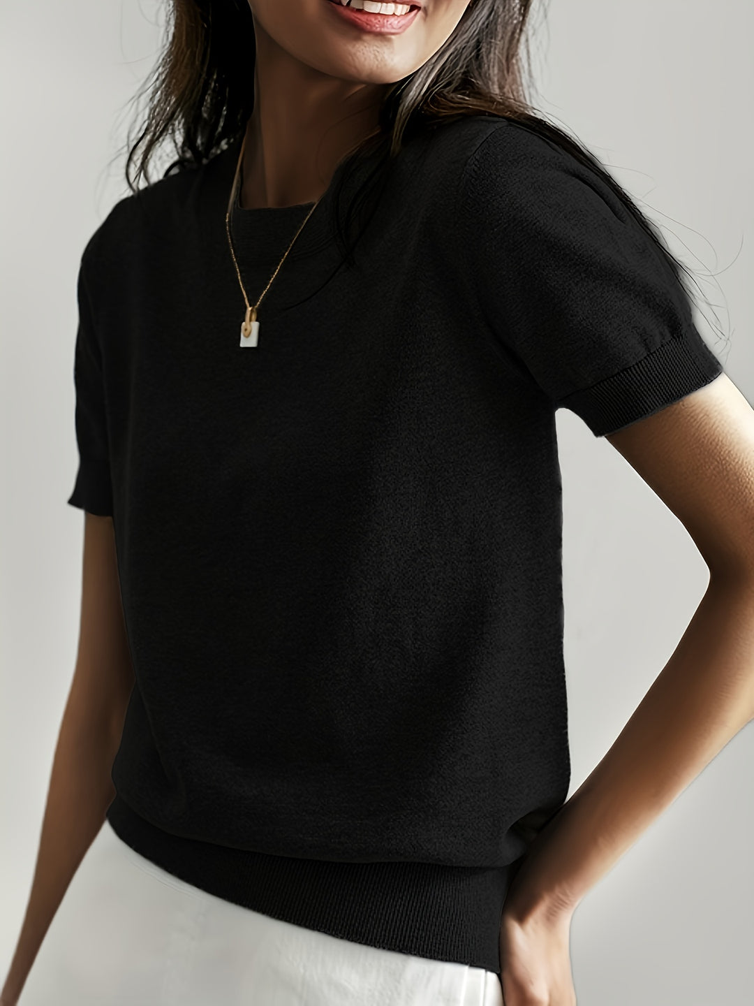 Tabitha | Softly Draped Short-Sleeve Top