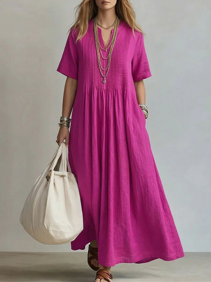 Alisha | Stylish V-Neck Mid Sleeve Dress