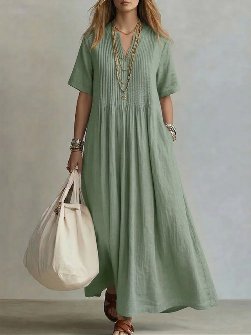 Alisha | Stylish V-Neck Mid Sleeve Dress