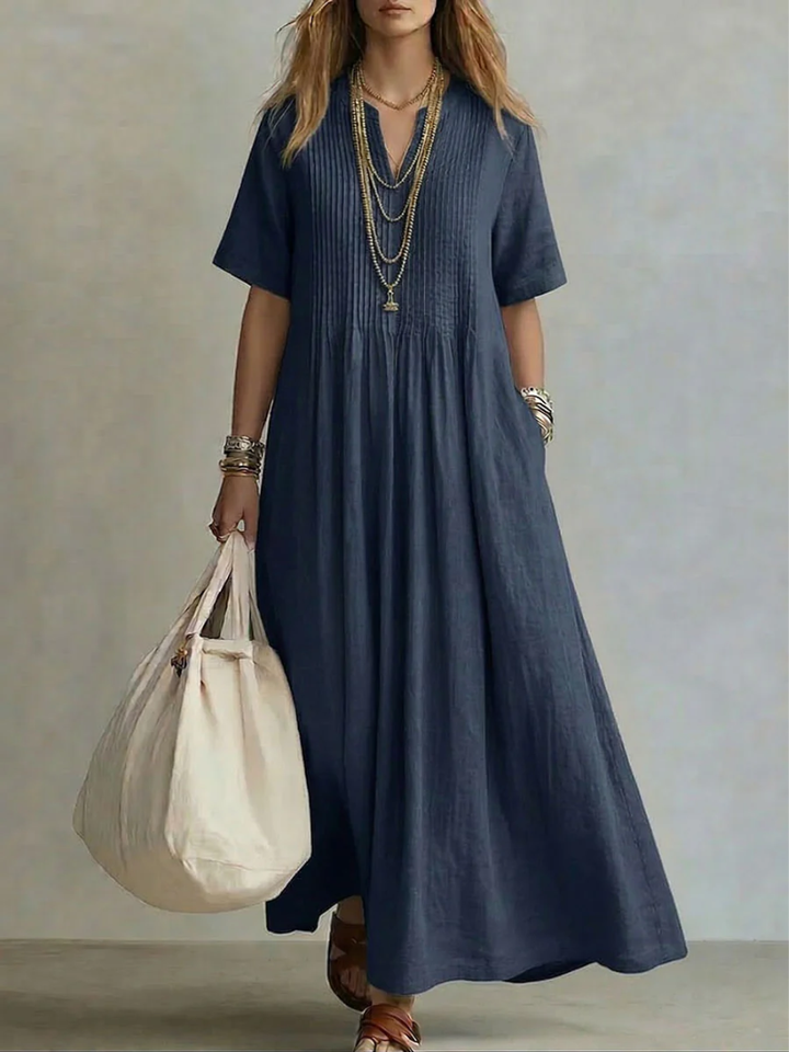 Alisha | Stylish V-Neck Mid Sleeve Dress