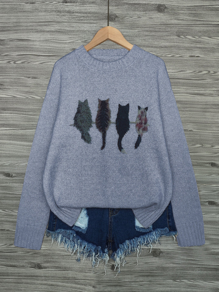 Talia | Cosy Cat-Print Jumper
