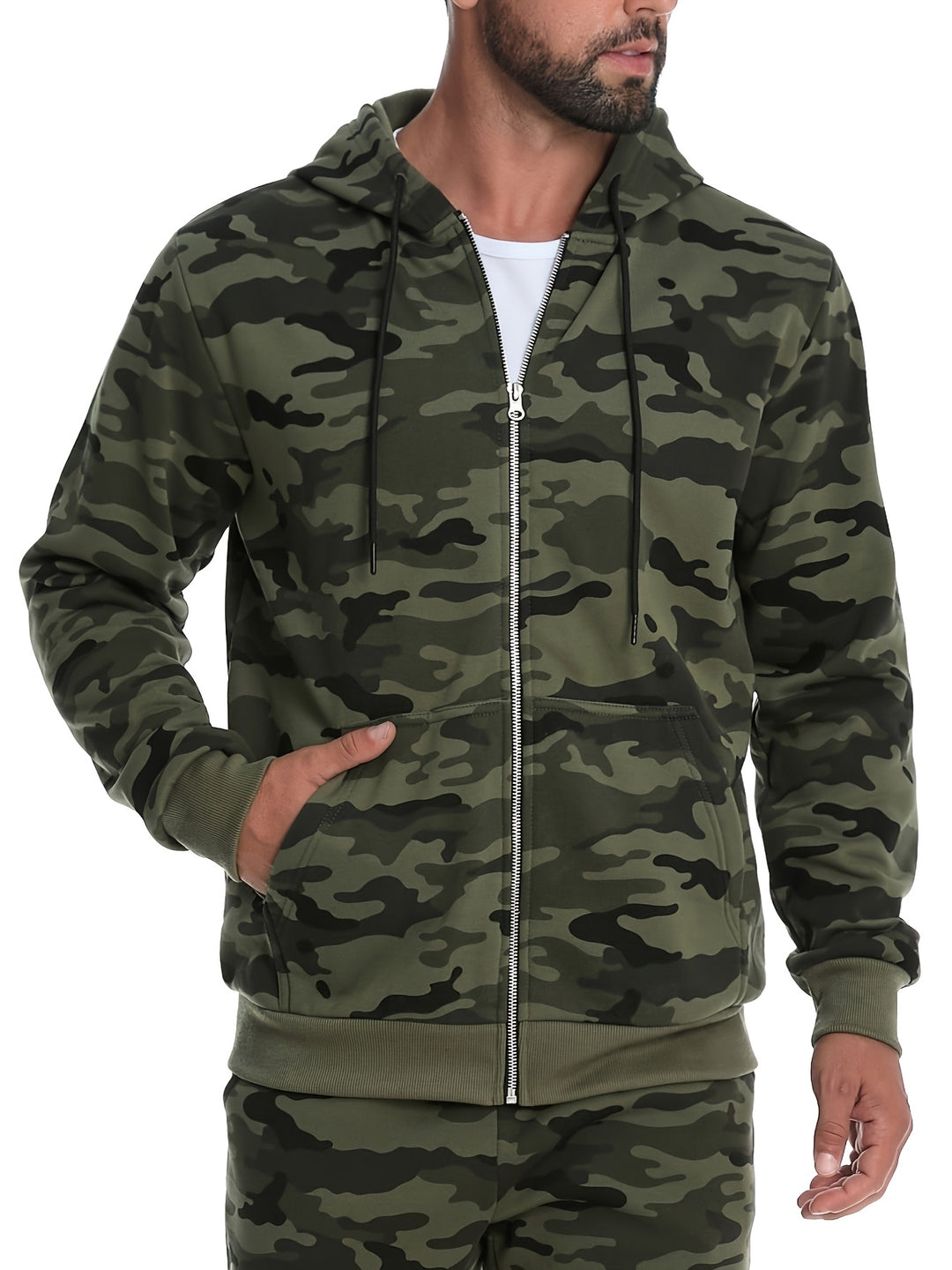 Ronan | Camouflage Zip-Up Hoodie