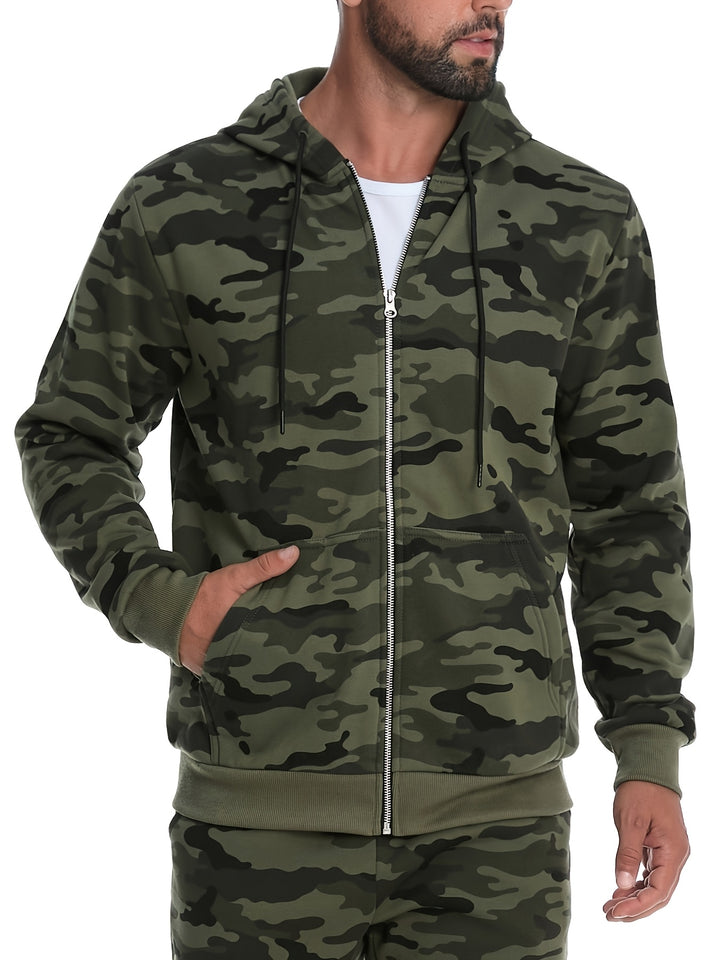 Ronan | Camouflage Zip-Up Hoodie