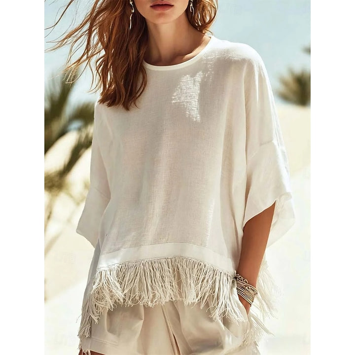 Marisa | Relaxed Fringe-Hem Blouse
