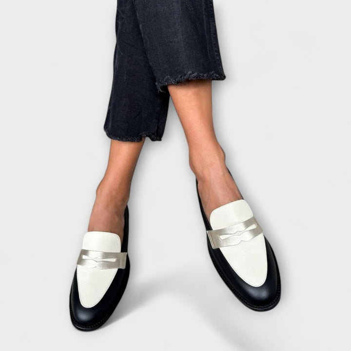 Zara | Classic Metallic-Finish Black Loafers