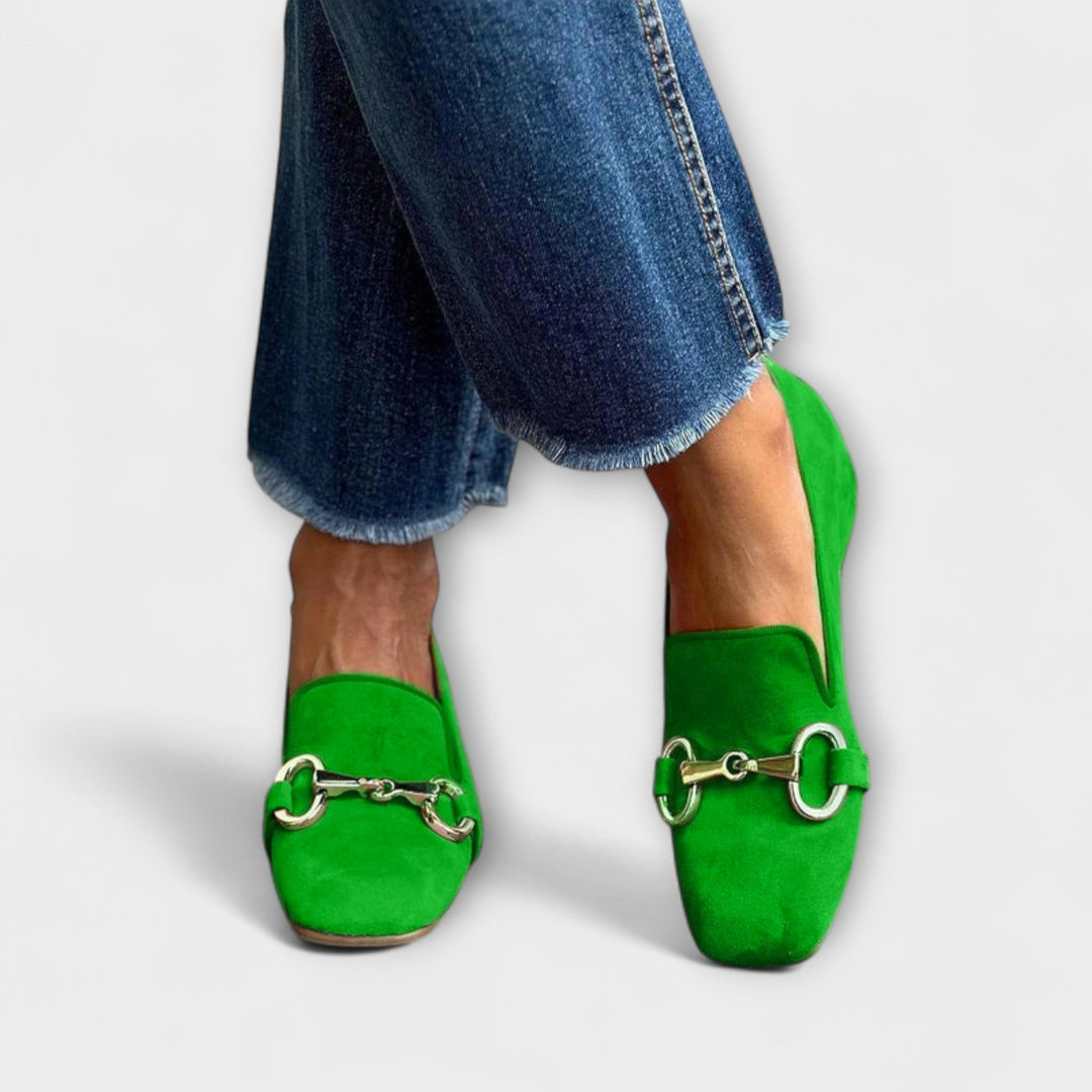 Taliah | Classic Square-Toe Buckle Loafers