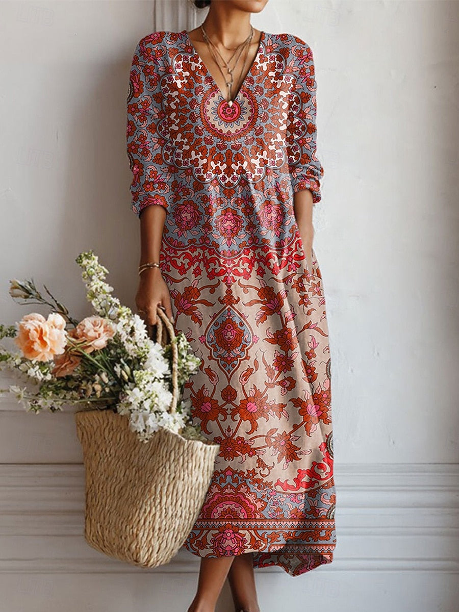 Zella | Classic Geometric Everyday Comfort Dress