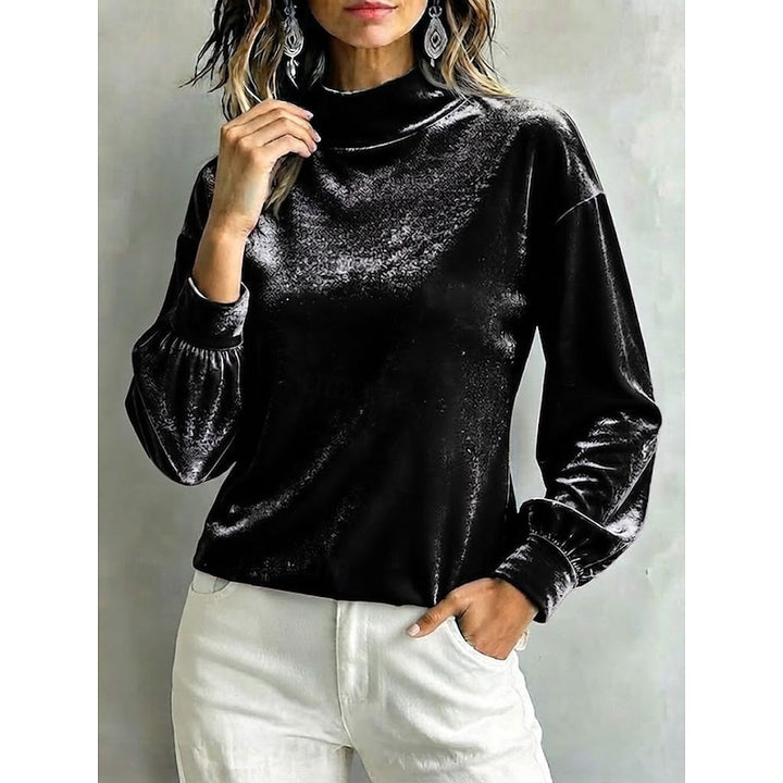 Belinda | Elegant Mock Neck Blouse