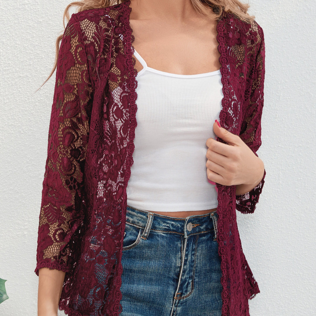 Marlena | Floral Lace Open-Front Cardigan
