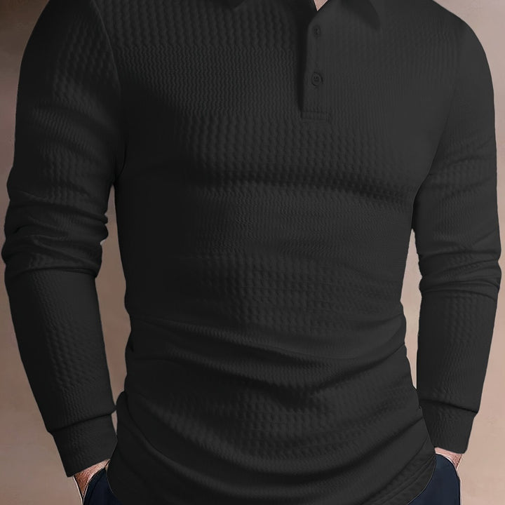 Clifford | Textured Long Sleeve Polo Shirt