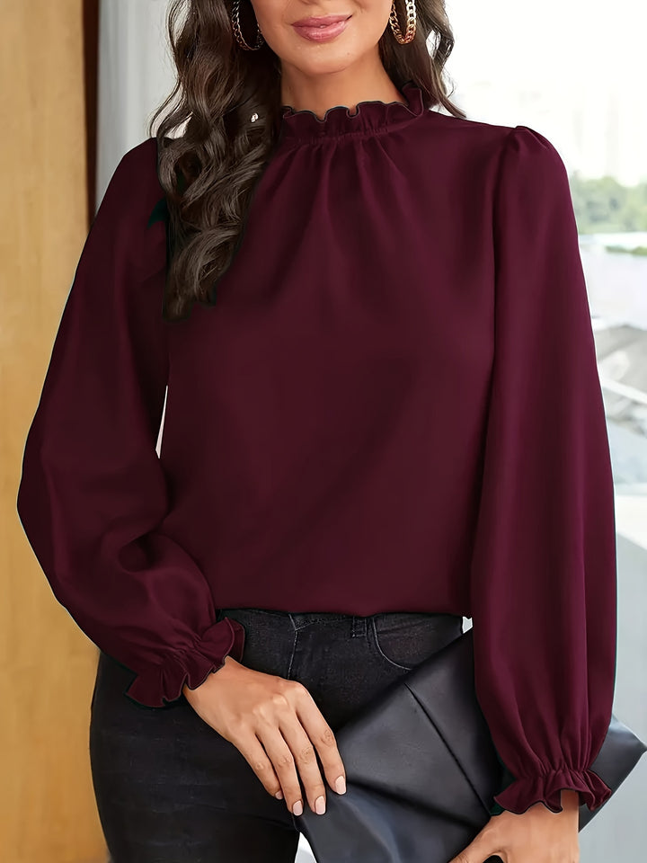 Katherine | Ruffle-Collar Puff Sleeve Blouse