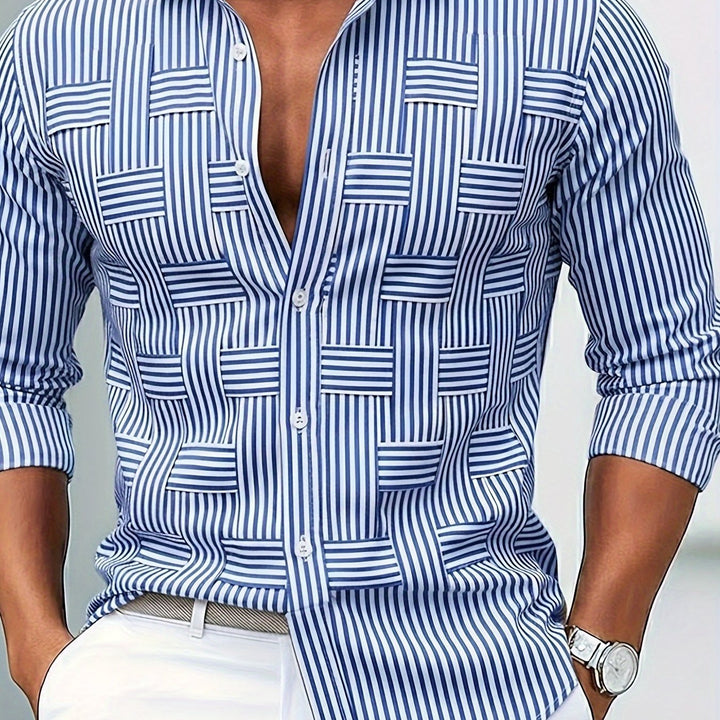 Sterling | Refined Striped Long Sleeve Shirt