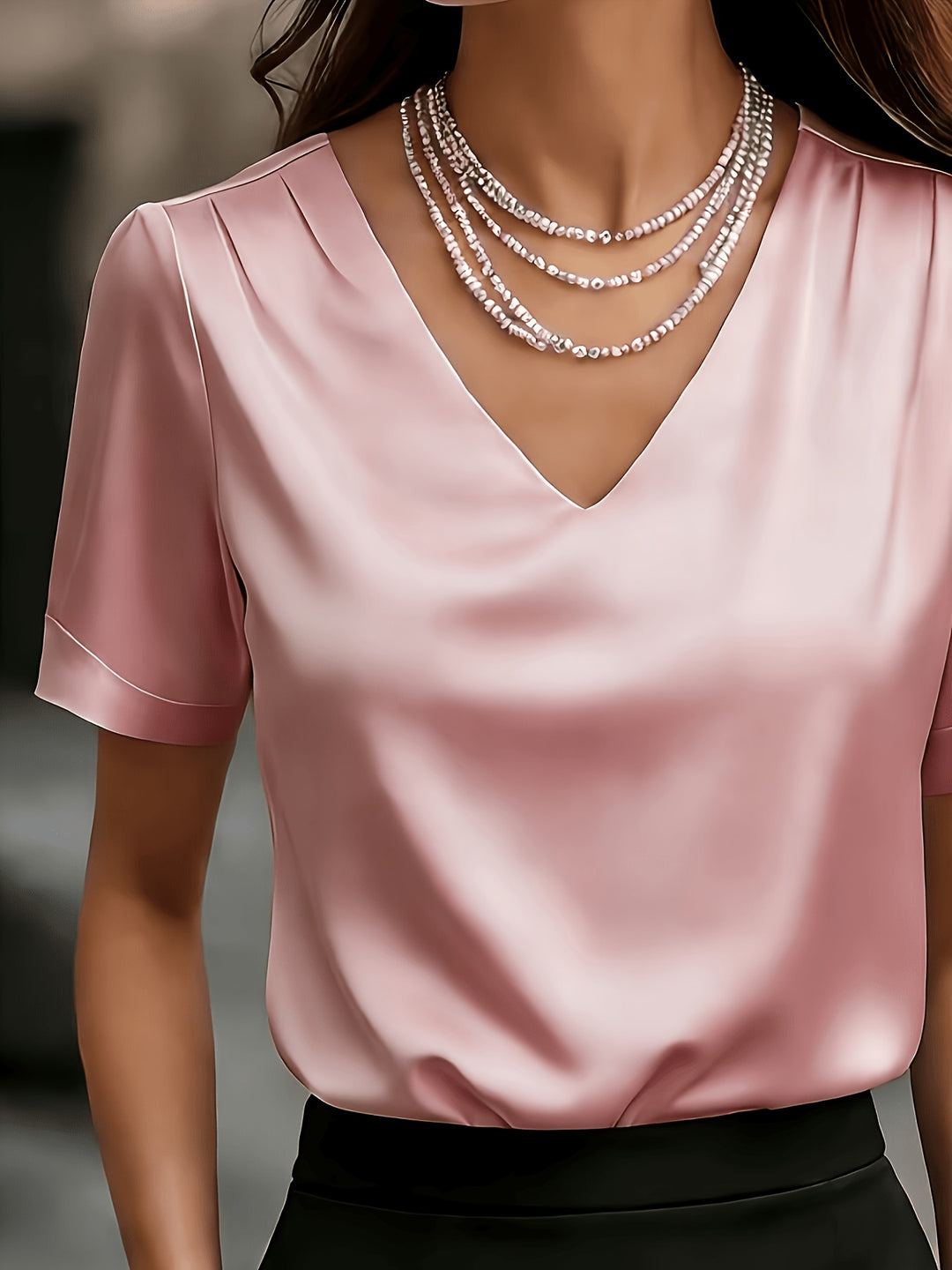Katherine | Draped V-Neck Blouse