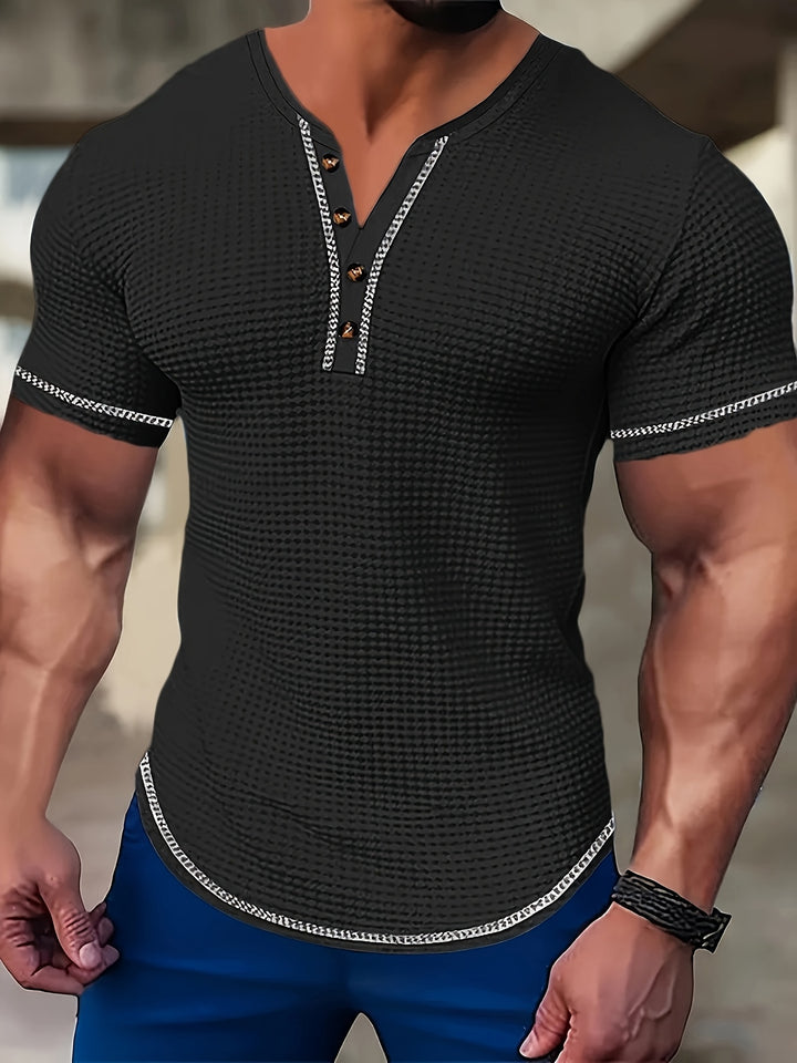Beckett | Textured Button-Neck Henley