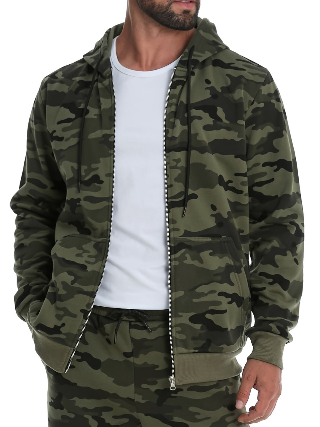 Ronan | Camouflage Zip-Up Hoodie