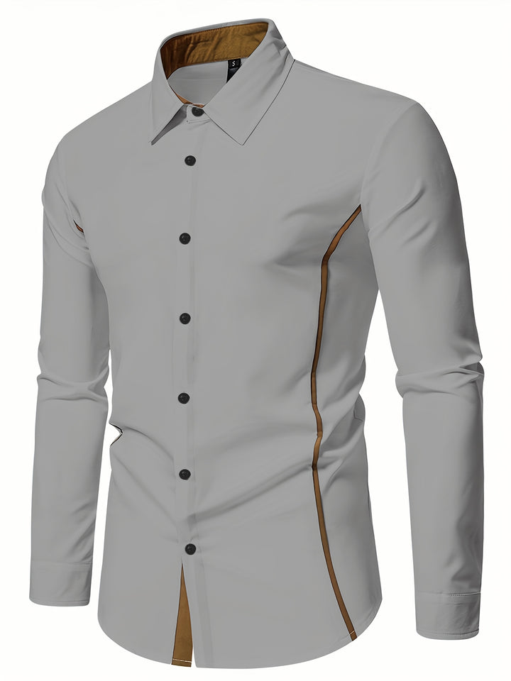 Damon | Contrast-Trim Slim Fit Shirt