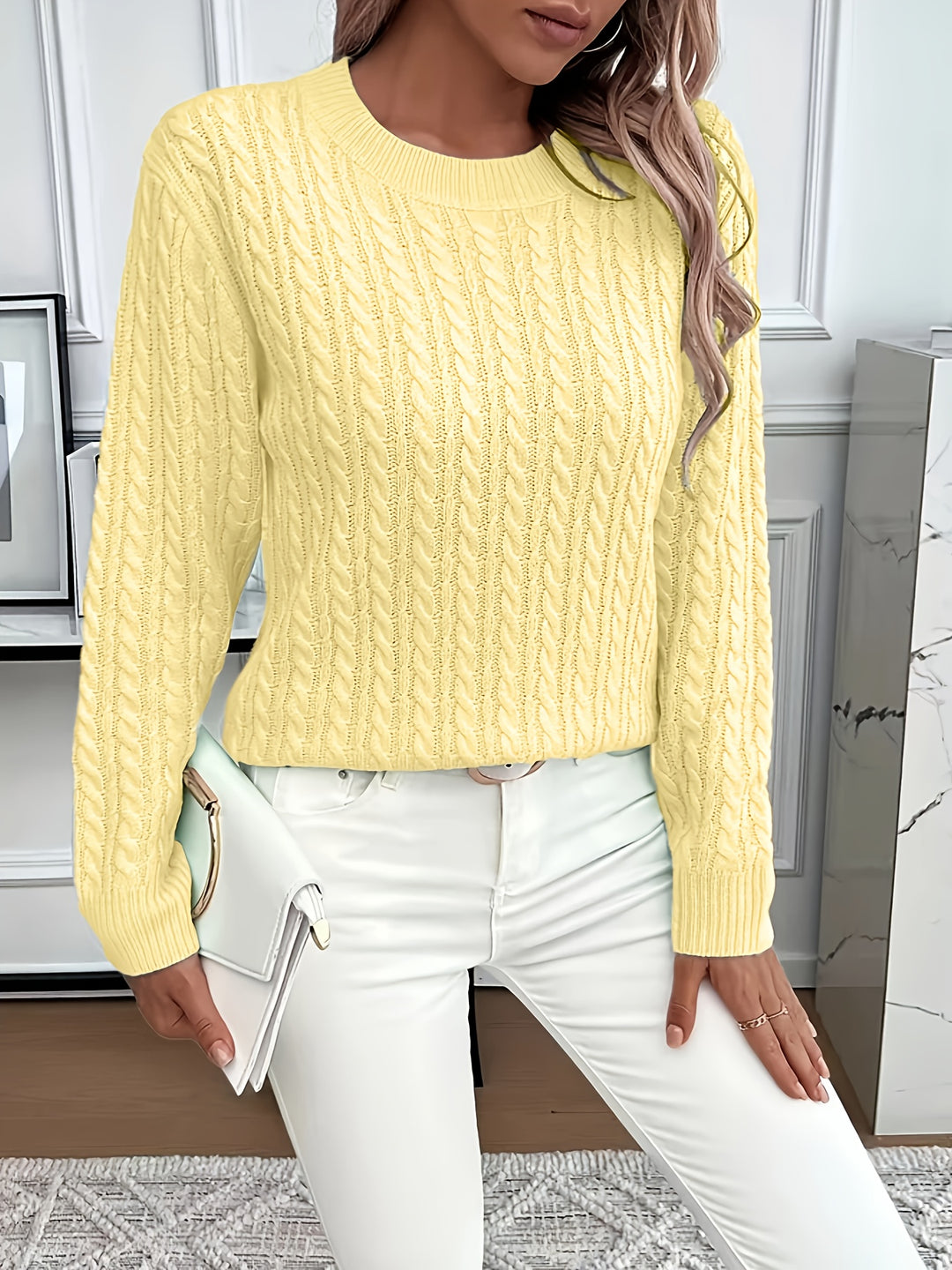 Lorelei | Cable-Knit Round Neck Sweater