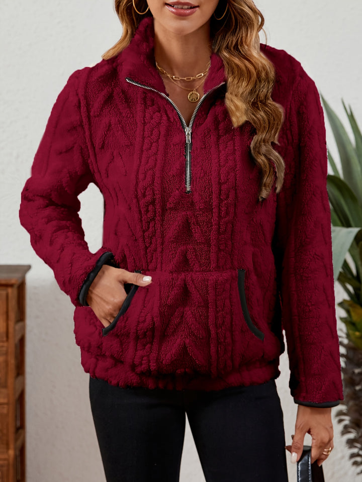 Thea | Textured Half-Zip Pullover