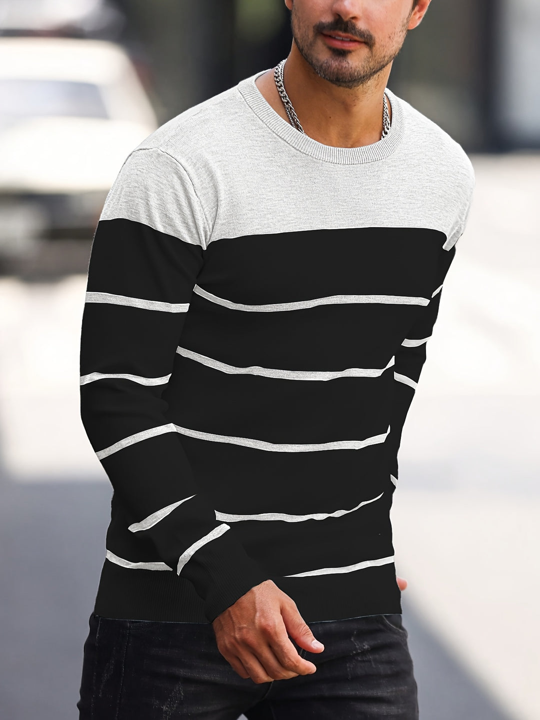 Rory | Colour-Block Striped Pullover