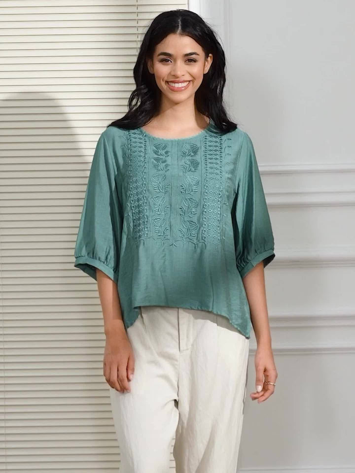 Rosetta | Embroidered Relaxed Blouse