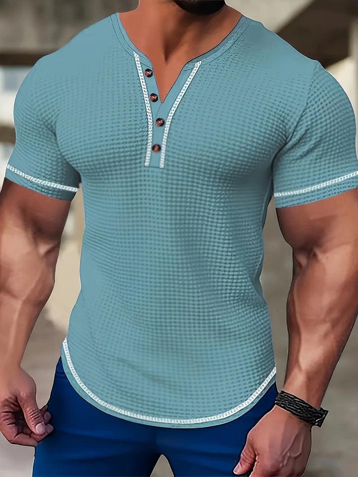 Beckett | Textured Button-Neck Henley