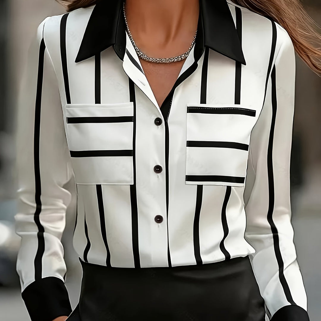 Whitney | Contrast Stripe Blouse