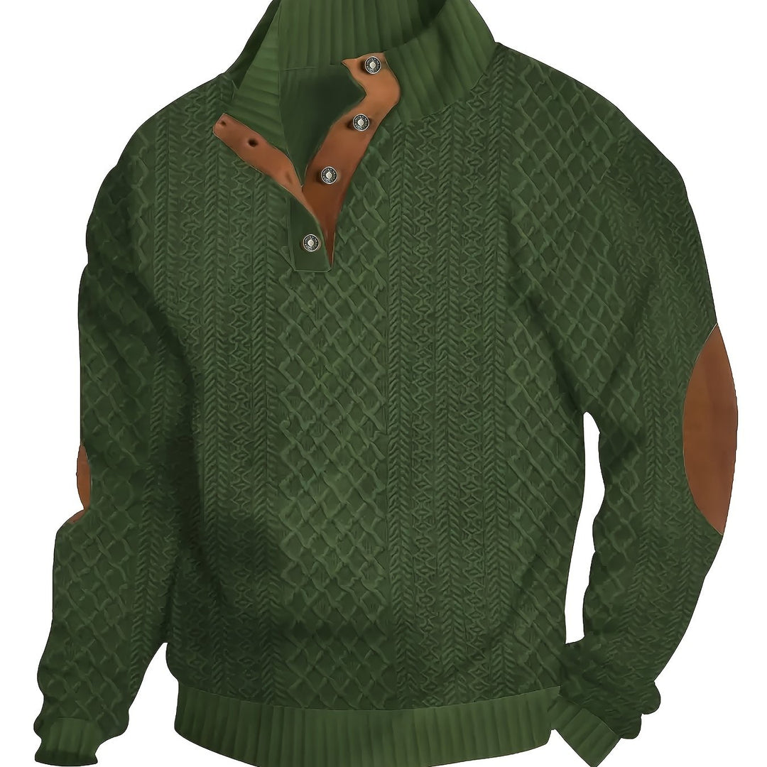 Gabriel | Textured Stand-Collar Jumper