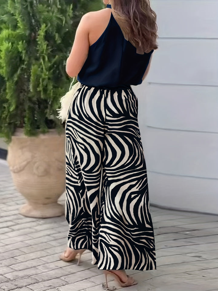 Corinna | Wave-Print Wide-Leg Trouser Set