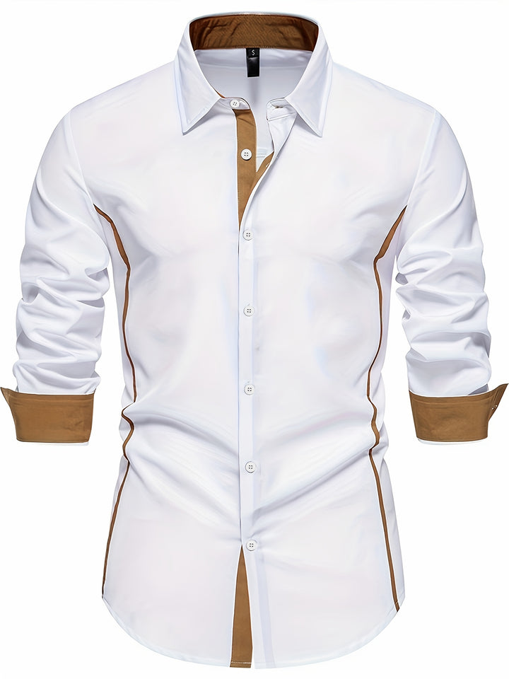 Damon | Contrast-Trim Slim Fit Shirt