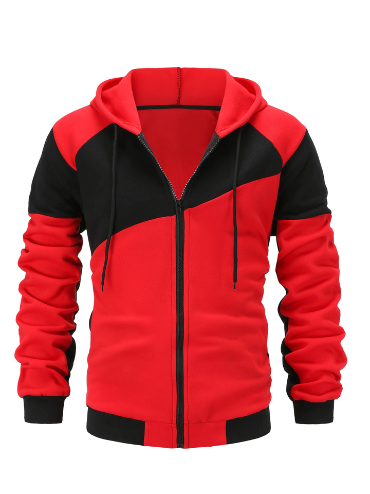 Xavier | Colour Block Zip-Up Hooded Jacket