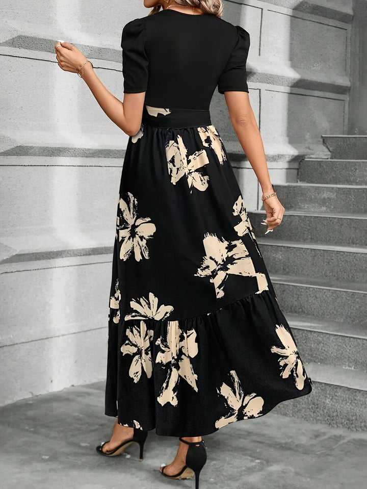 Ophelia | Floral Puff-Sleeve Maxi Dress
