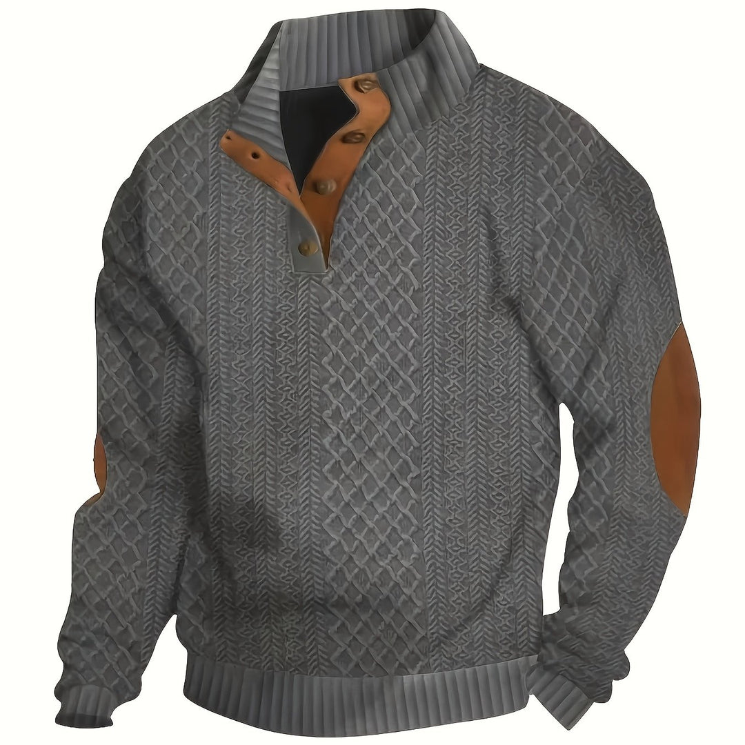 Gabriel | Textured Stand-Collar Jumper