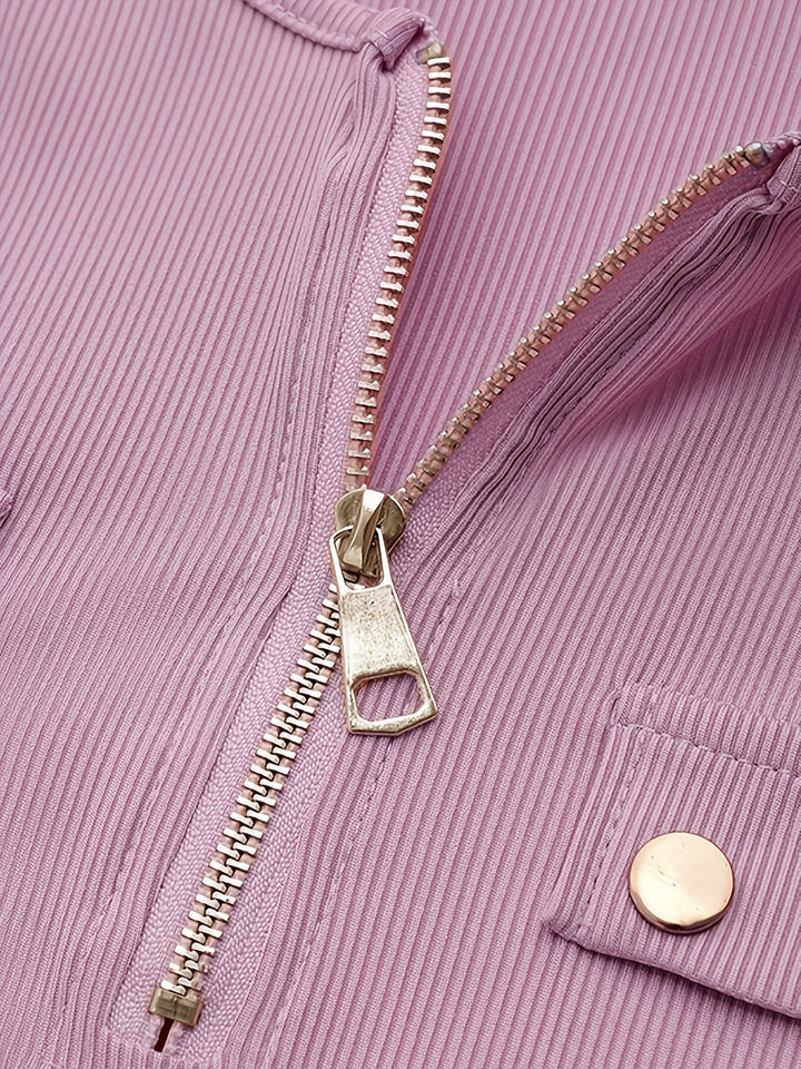 Anneliese | Ribbed Zip-Front Top