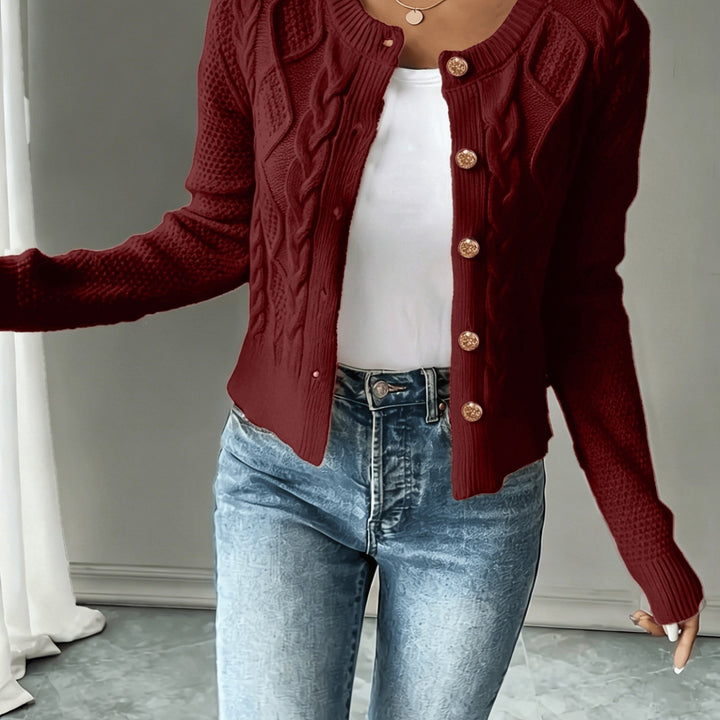 Cecilia | Cable-Knit Button-Front Cardigan