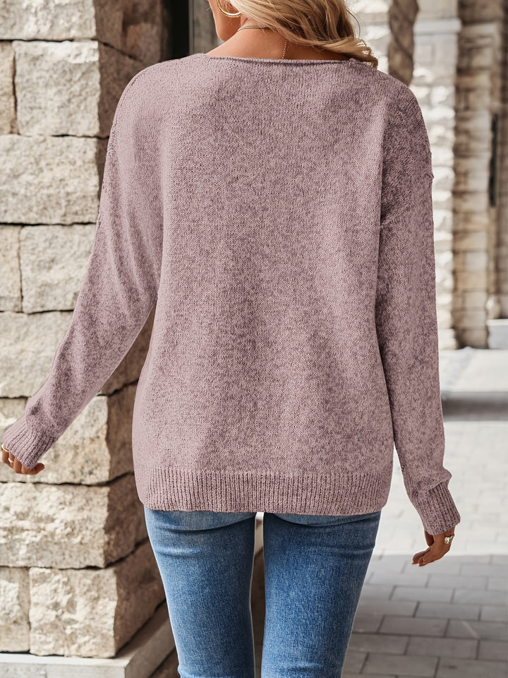 Beverly | Openwork V-Neck Sweater