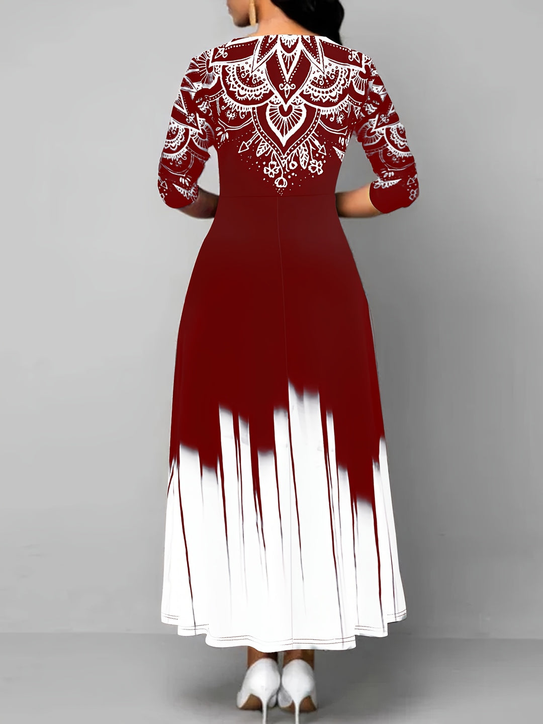 Rosalyn | Ornate Print A-Line Maxi Dress