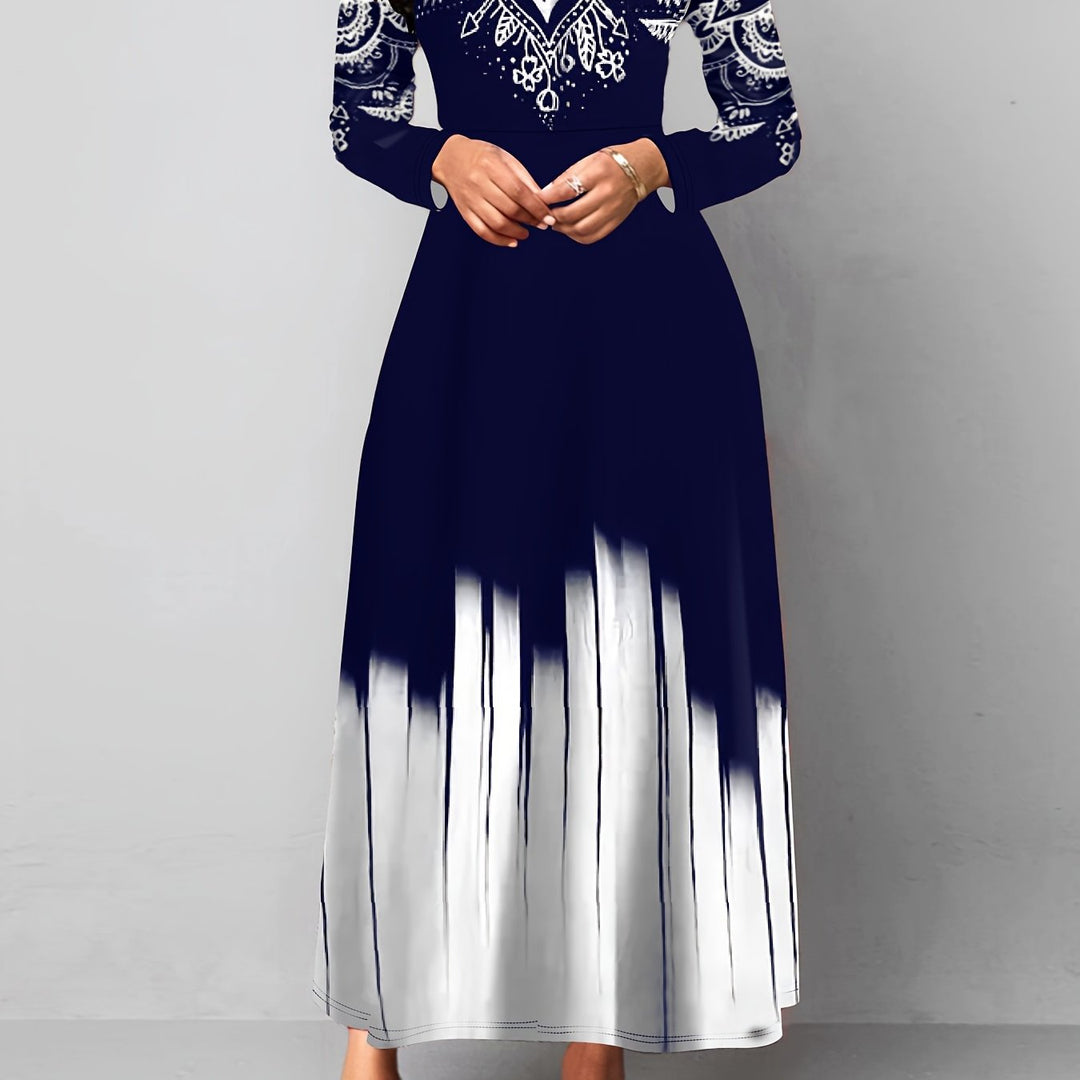 Rosalyn | Ornate Print A-Line Maxi Dress