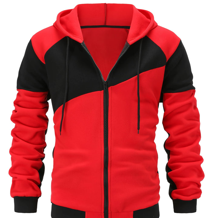 Xavier | Colour Block Zip-Up Hooded Jacket