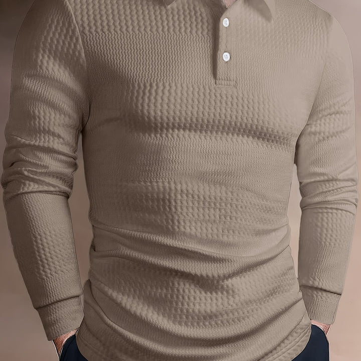 Clifford | Textured Long Sleeve Polo Shirt