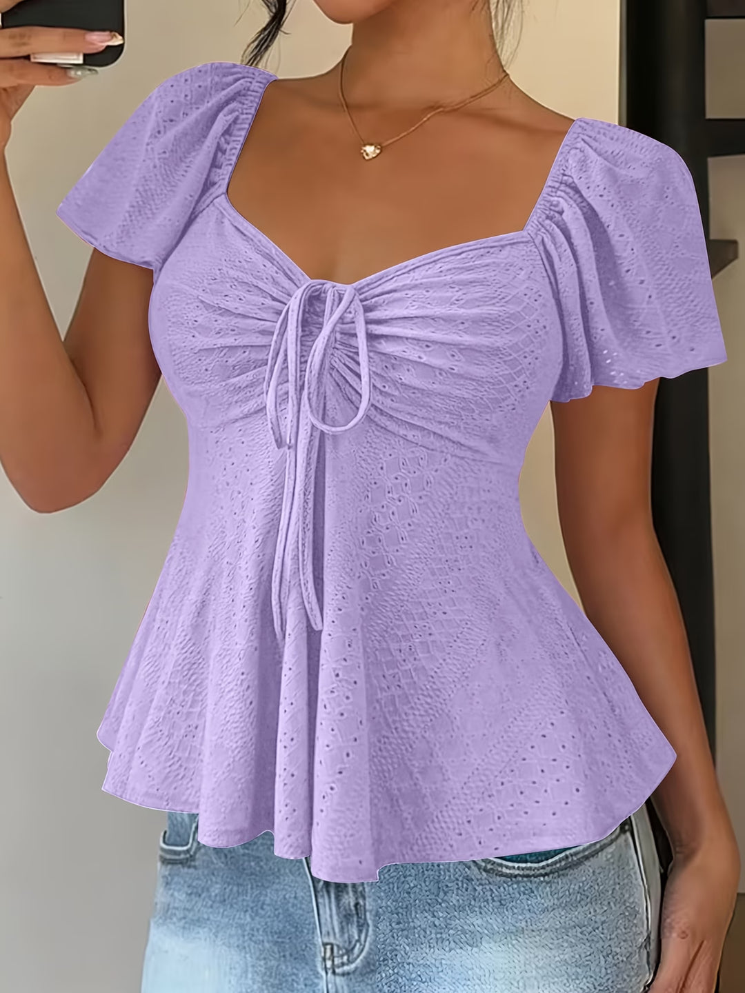 Mariah | Breathable V-Neck Drawstring Top