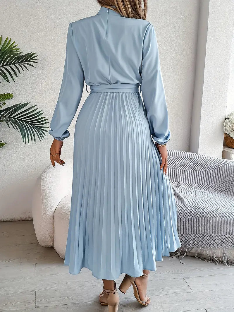 Isabella | Long-Sleeve Belted Waist Midi Dress
